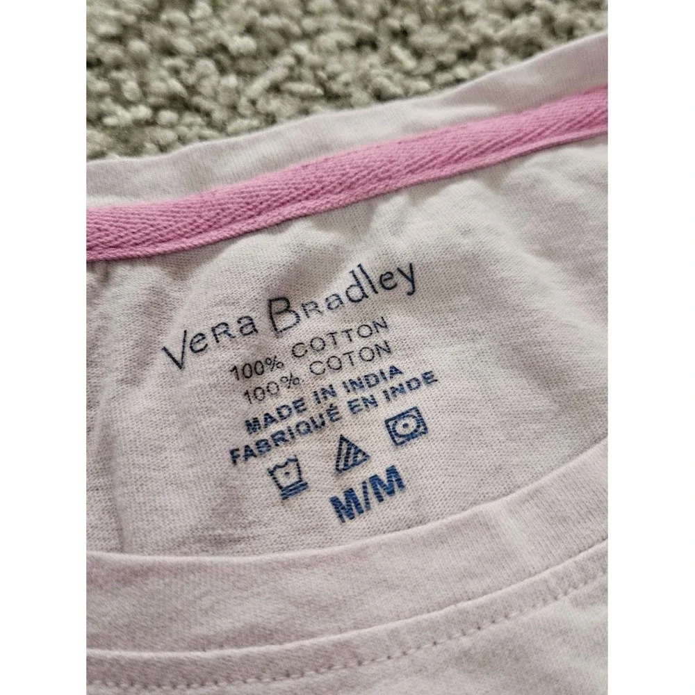 Vera Bradley Pajama Set Women Medium Pink Purple Floral Mums The Word Cotton
